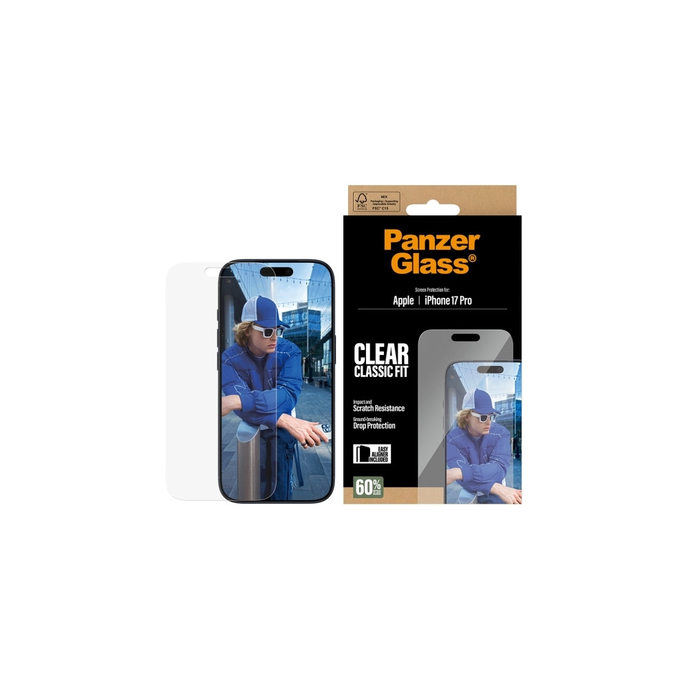 Produktbild för PanzerGlass - skärmskydd för mobiltelefon - klassisk passform med EasyAligner