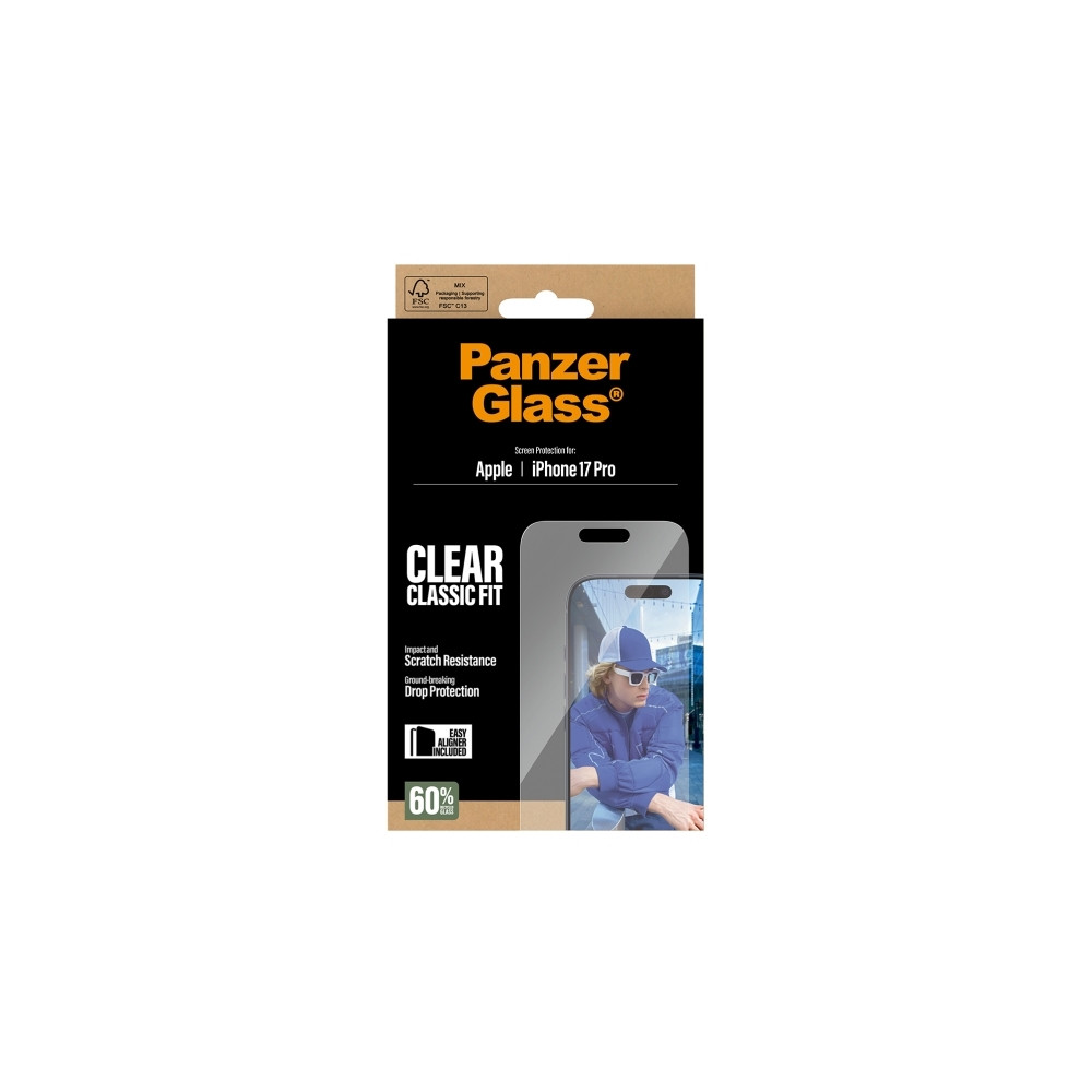 Produktbild för PanzerGlass - skärmskydd för mobiltelefon - klassisk passform med EasyAligner