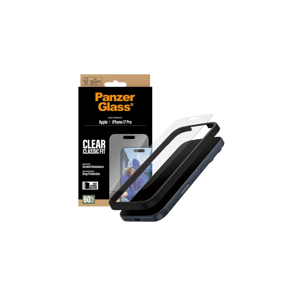 Produktbild för PanzerGlass - skärmskydd för mobiltelefon - klassisk passform med EasyAligner
