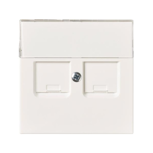 ABB ABB Impressivo täckram 2xRJ45, vit högblank (RAL9016) med 2...