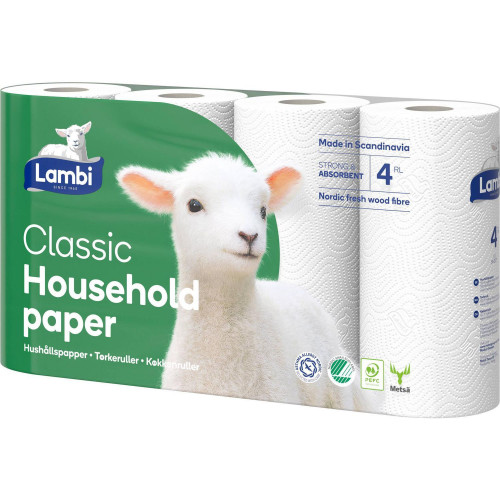 Lambi Hushållspapper Lambi Classic 2-lagers L12,33 m Svanenmärkt v...