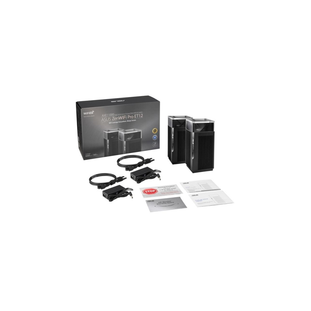 Produktbild för ASUS ZenWiFi Pro ET12 - Wifi-system - Wi-Fi 6E - skrivbordsmodell