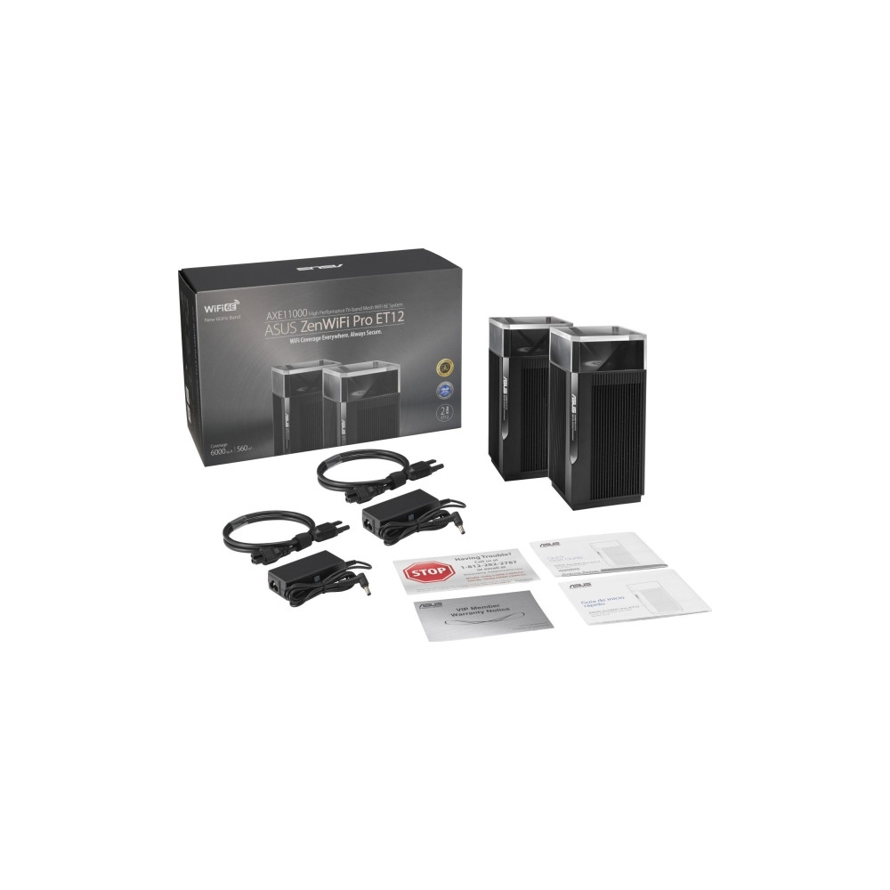 Produktbild för ASUS ZenWiFi Pro ET12 - Wifi-system - Wi-Fi 6E - skrivbordsmodell
