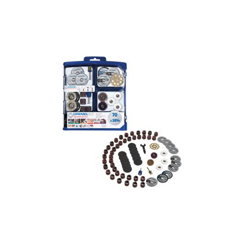 Dremel Dremel EZ SpeedClic SC725 - tillbehörssats för multiverktyg - för plast, metallrör, rostfritt stål, plywood, mjuka träslag, lövträ, mjuk metall - 70 delar