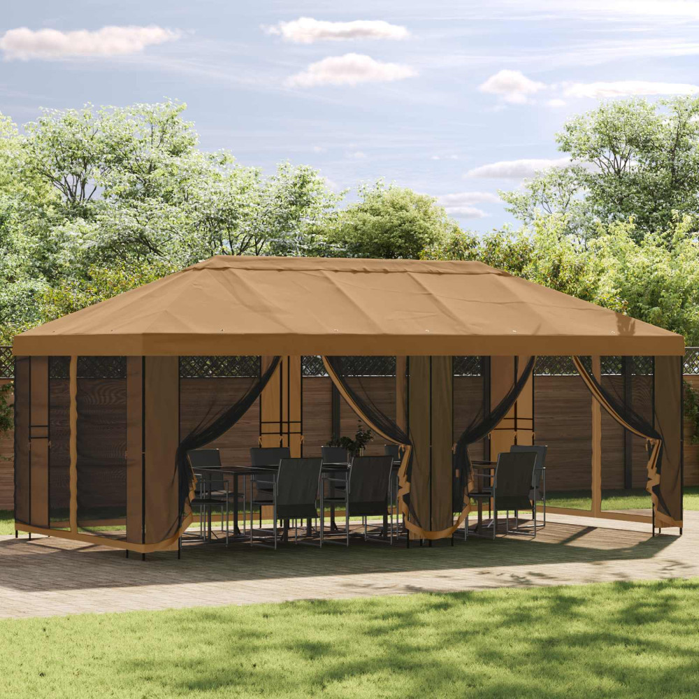 Produktbild för Gazebo Ram 6 x 3 m Svart Stål