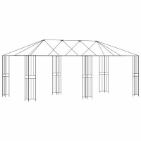 Produktbild för Gazebo Ram 6 x 3 m Svart Stål