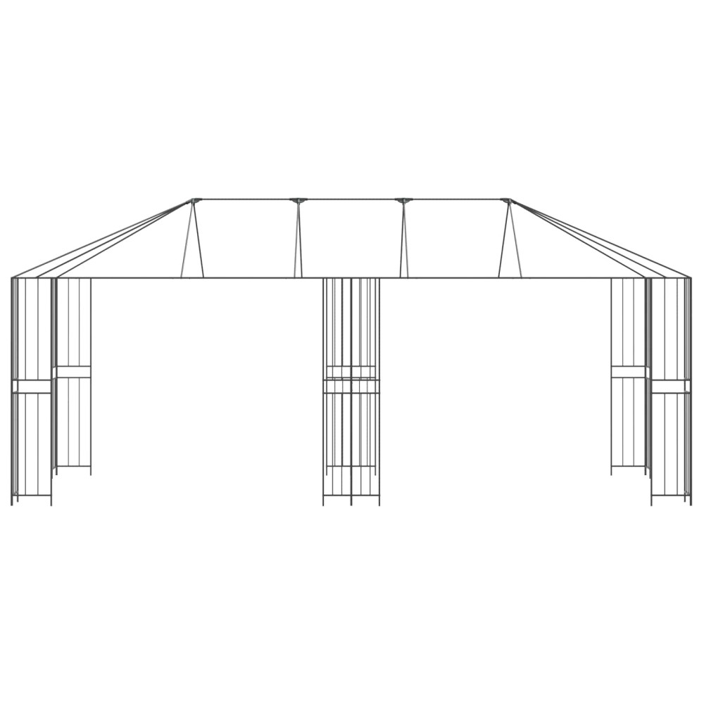 Produktbild för Gazebo Ram 6 x 3 m Svart Stål