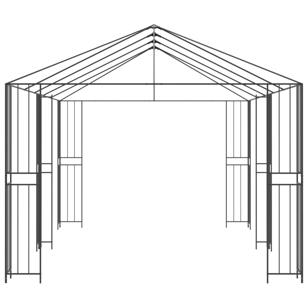 Produktbild för Gazebo Ram 6 x 3 m Svart Stål