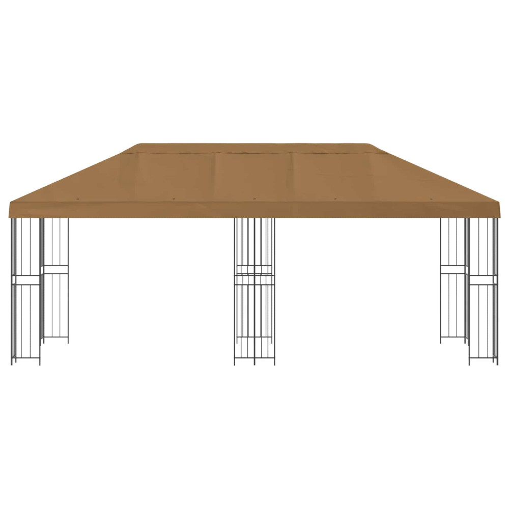 Produktbild för Paviljong med väggar 6 x 3 m Beige Polyester och Stål 190