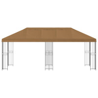 Produktbild för Paviljong med väggar 6 x 3 m Beige Polyester och Stål 190