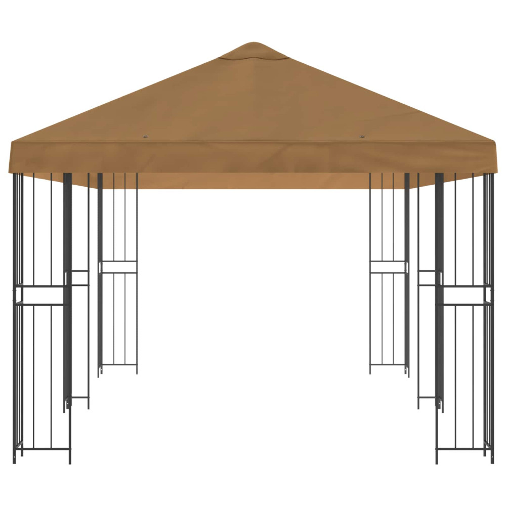 Produktbild för Paviljong med väggar 6 x 3 m Beige Polyester och Stål 190