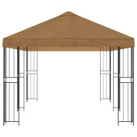 Produktbild för Paviljong med väggar 6 x 3 m Beige Polyester och Stål 190