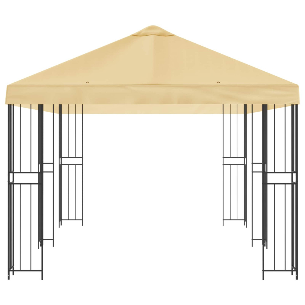 Produktbild för Paviljong med väggar 6 x 3 m Gräddvit Polyester och Stål 190