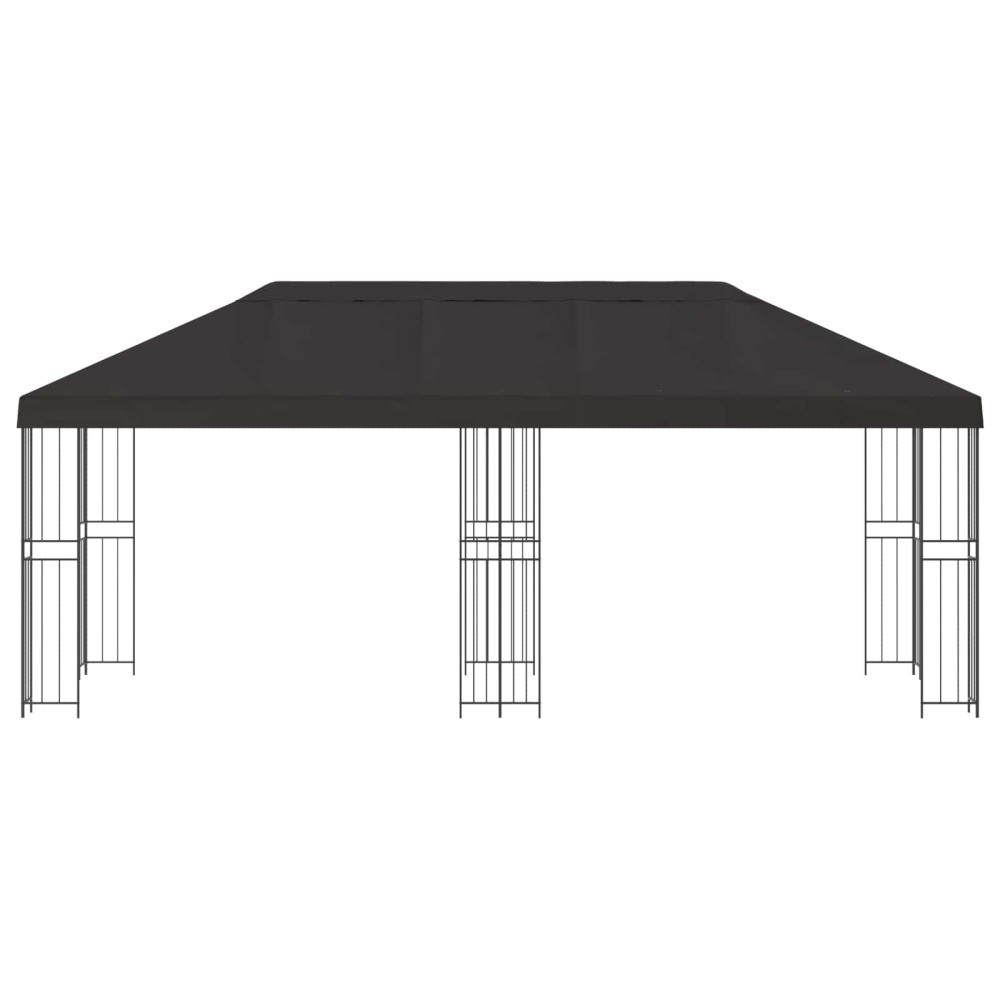 Produktbild för Paviljong med väggar 6 x 3 m Antracit Polyester och Stål 190