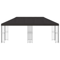 Produktbild för Paviljong med väggar 6 x 3 m Antracit Polyester och Stål 190