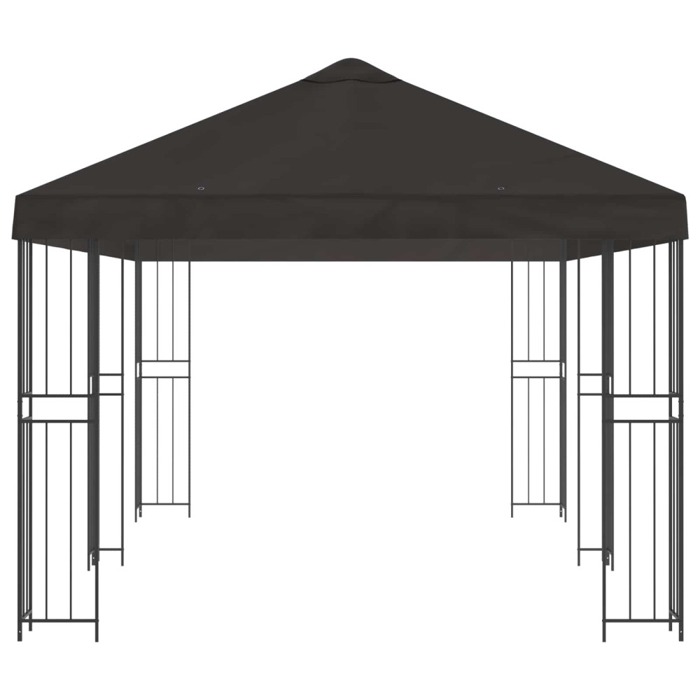 Produktbild för Paviljong med väggar 6 x 3 m Antracit Polyester och Stål 190