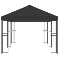 Produktbild för Paviljong med väggar 6 x 3 m Antracit Polyester och Stål 190