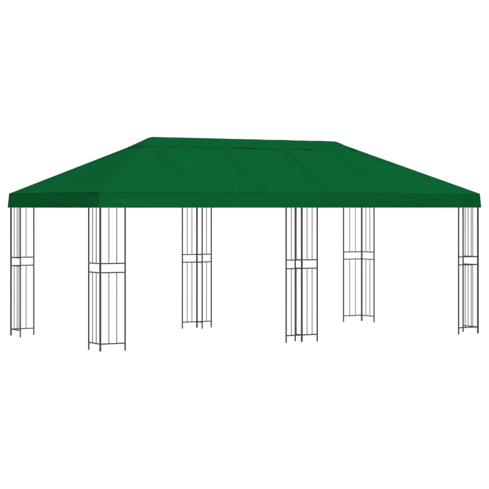 Produktbild för Paviljong med väggar 6 x 3 m Grön Polyester och Stål 190
