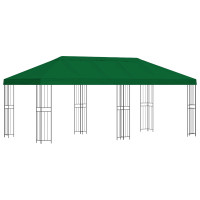 Produktbild för Paviljong med väggar 6 x 3 m Grön Polyester och Stål 190