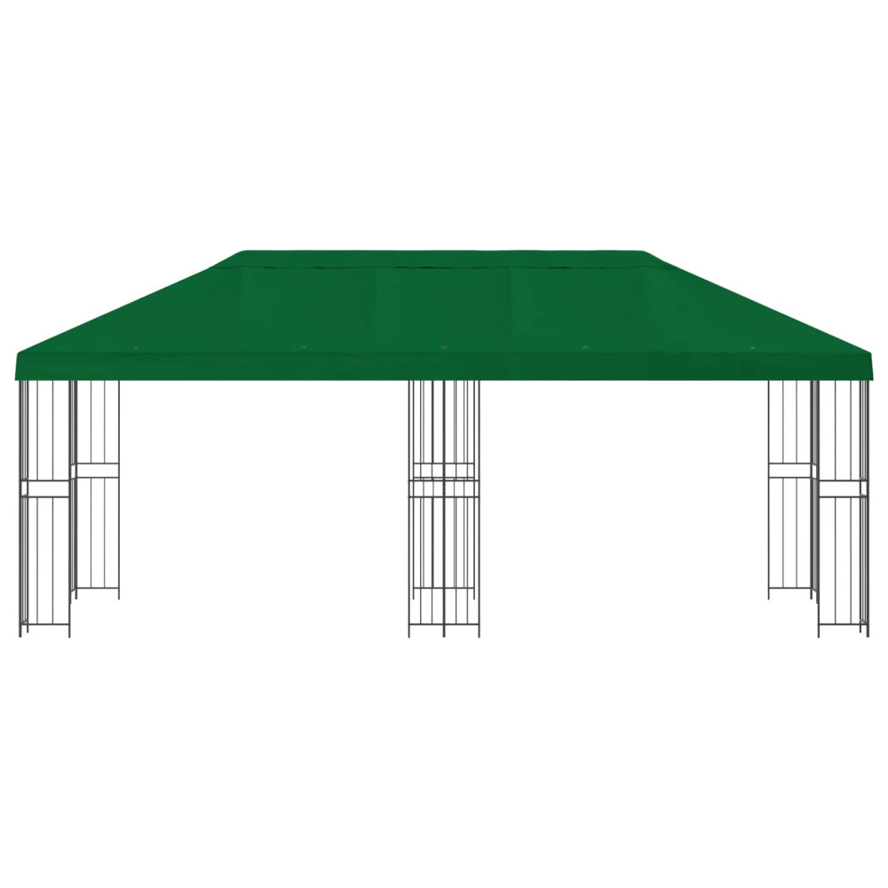 Produktbild för Paviljong med väggar 6 x 3 m Grön Polyester och Stål 190