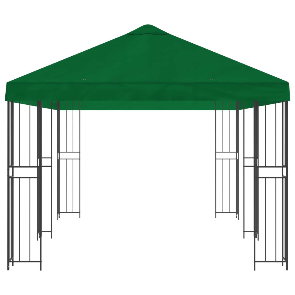 Produktbild för Paviljong med väggar 6 x 3 m Grön Polyester och Stål 190