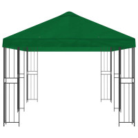 Produktbild för Paviljong med väggar 6 x 3 m Grön Polyester och Stål 190