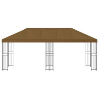 Produktbild för Paviljong med väggar 6 x 3 m Taupe Polyester och Stål 190