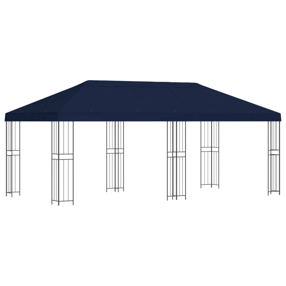 Produktbild för Paviljong med väggar 6 x 3 m Blå Polyester och Stål 190