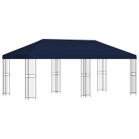 Produktbild för Paviljong med väggar 6 x 3 m Blå Polyester och Stål 190