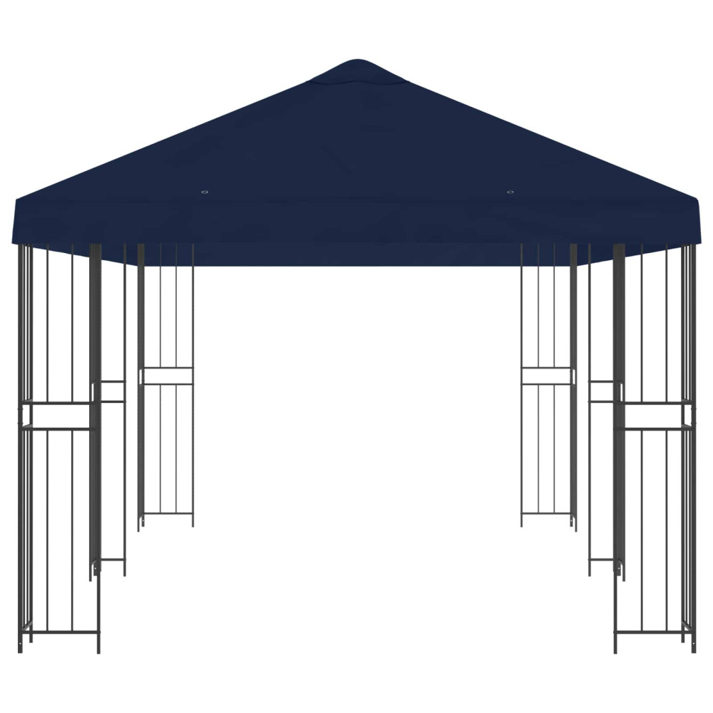 Produktbild för Paviljong med väggar 6 x 3 m Blå Polyester och Stål 190