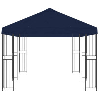 Produktbild för Paviljong med väggar 6 x 3 m Blå Polyester och Stål 190