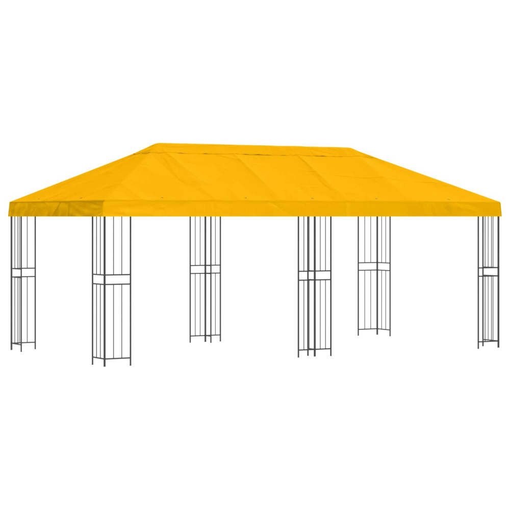 Produktbild för Paviljong med väggar 6 x 3 m Gul Polyester och Stål 190