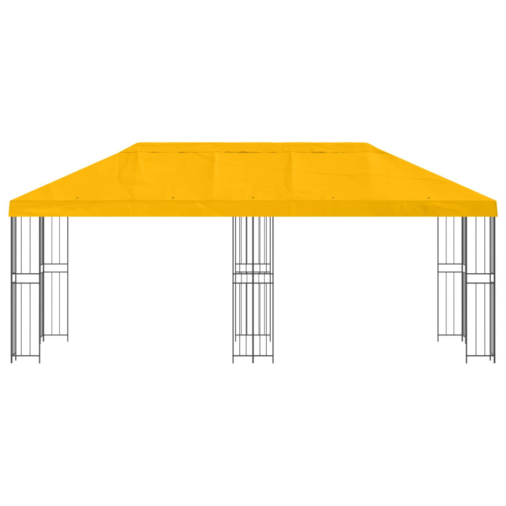 Produktbild för Paviljong med väggar 6 x 3 m Gul Polyester och Stål 190