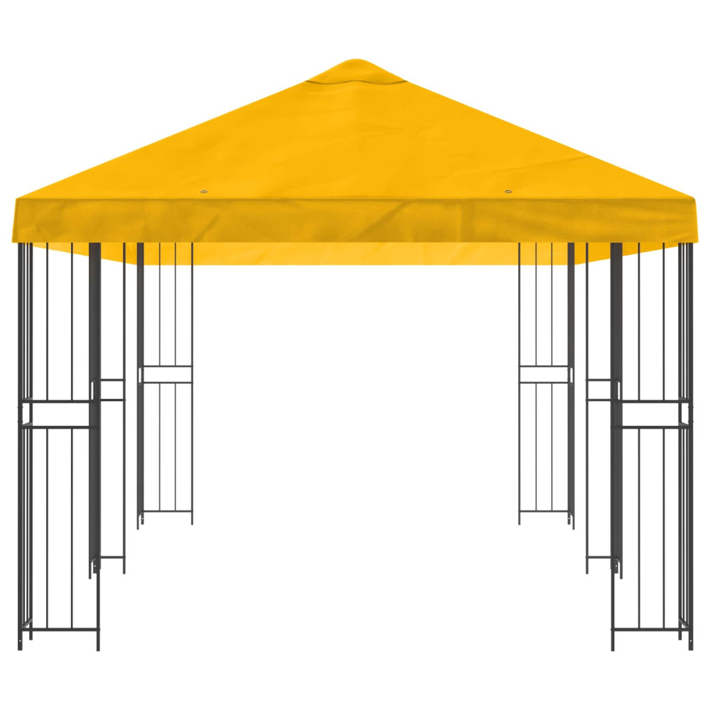 Produktbild för Paviljong med väggar 6 x 3 m Gul Polyester och Stål 190