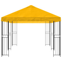 Produktbild för Paviljong med väggar 6 x 3 m Gul Polyester och Stål 190