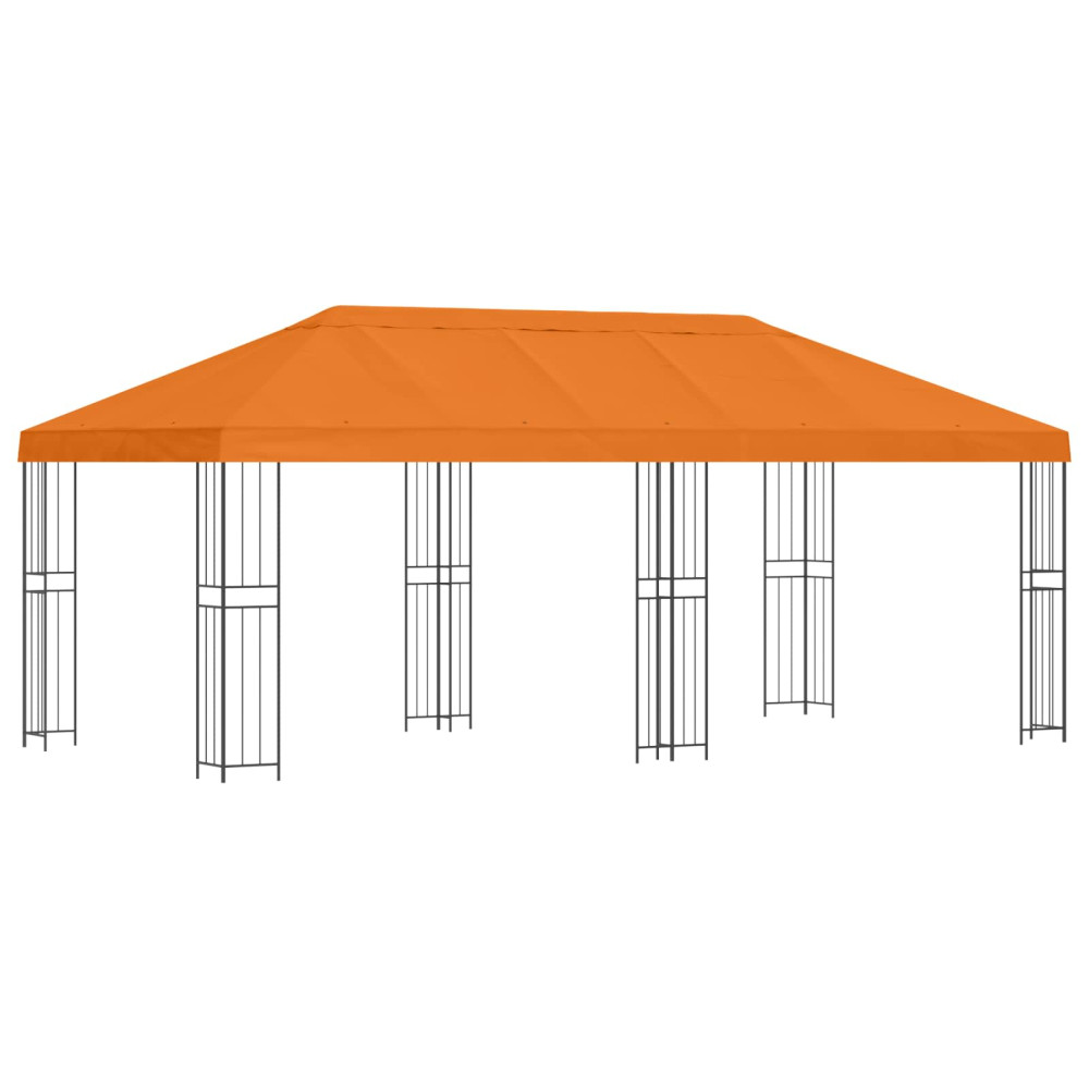 Produktbild för Paviljong med väggar 6 x 3 m Orange Polyester och Stål 190
