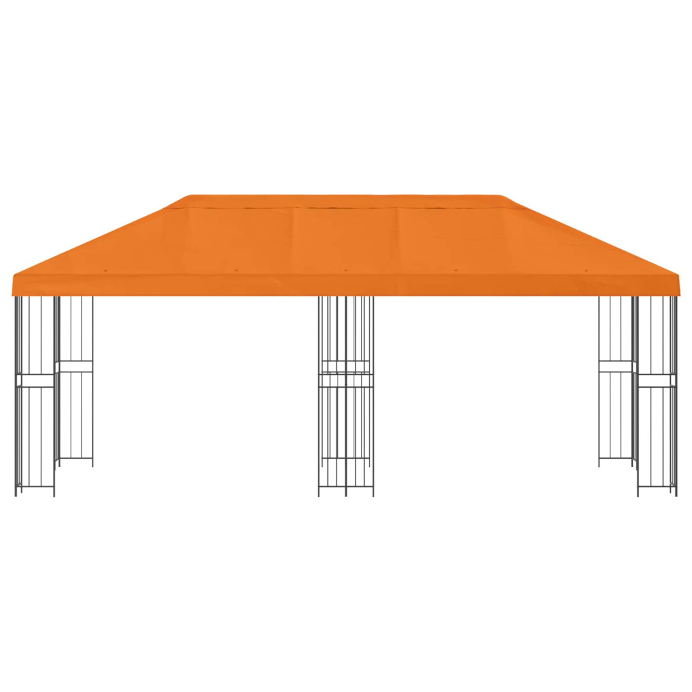 Produktbild för Paviljong med väggar 6 x 3 m Orange Polyester och Stål 190