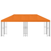 Produktbild för Paviljong med väggar 6 x 3 m Orange Polyester och Stål 190