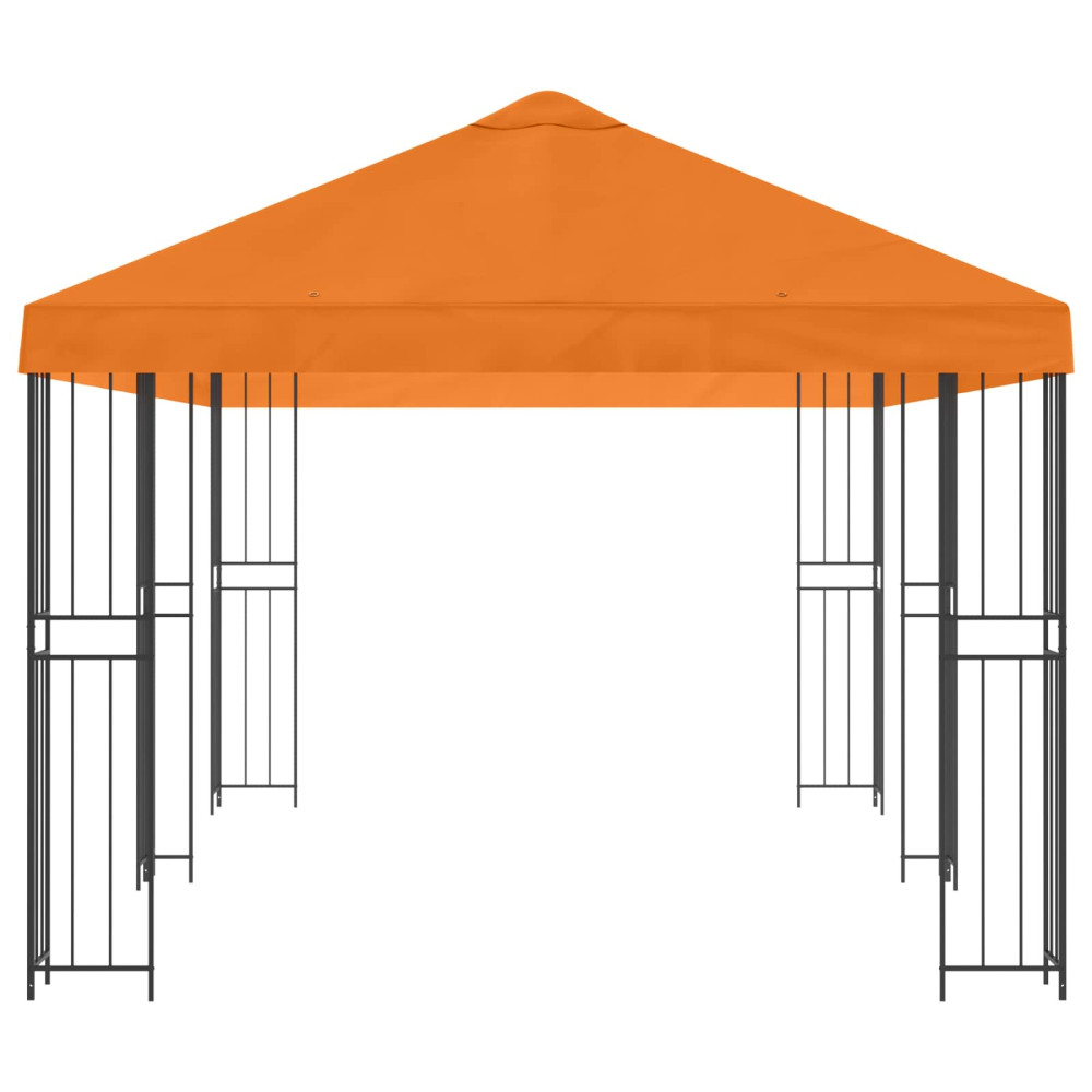 Produktbild för Paviljong med väggar 6 x 3 m Orange Polyester och Stål 190