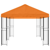 Produktbild för Paviljong med väggar 6 x 3 m Orange Polyester och Stål 190