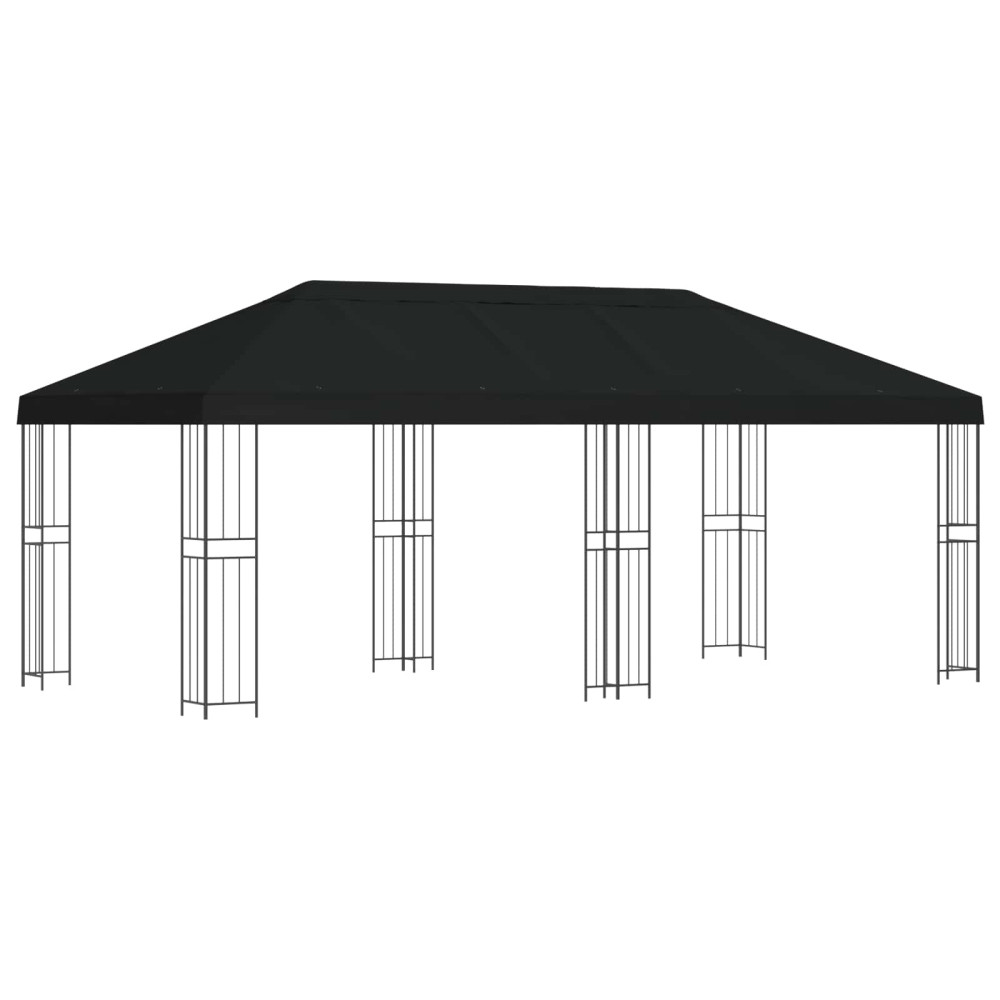 Produktbild för Paviljong med väggar 6 x 3 m Svart Polyester och Stål 190