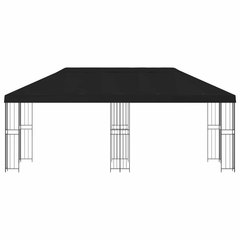 Produktbild för Paviljong med väggar 6 x 3 m Svart Polyester och Stål 190