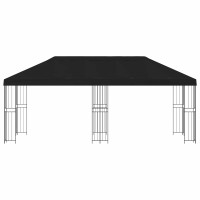 Produktbild för Paviljong med väggar 6 x 3 m Svart Polyester och Stål 190