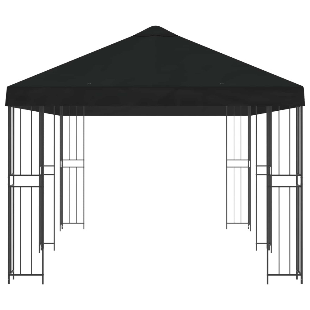 Produktbild för Paviljong med väggar 6 x 3 m Svart Polyester och Stål 190