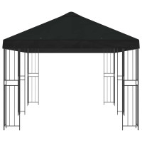 Produktbild för Paviljong med väggar 6 x 3 m Svart Polyester och Stål 190