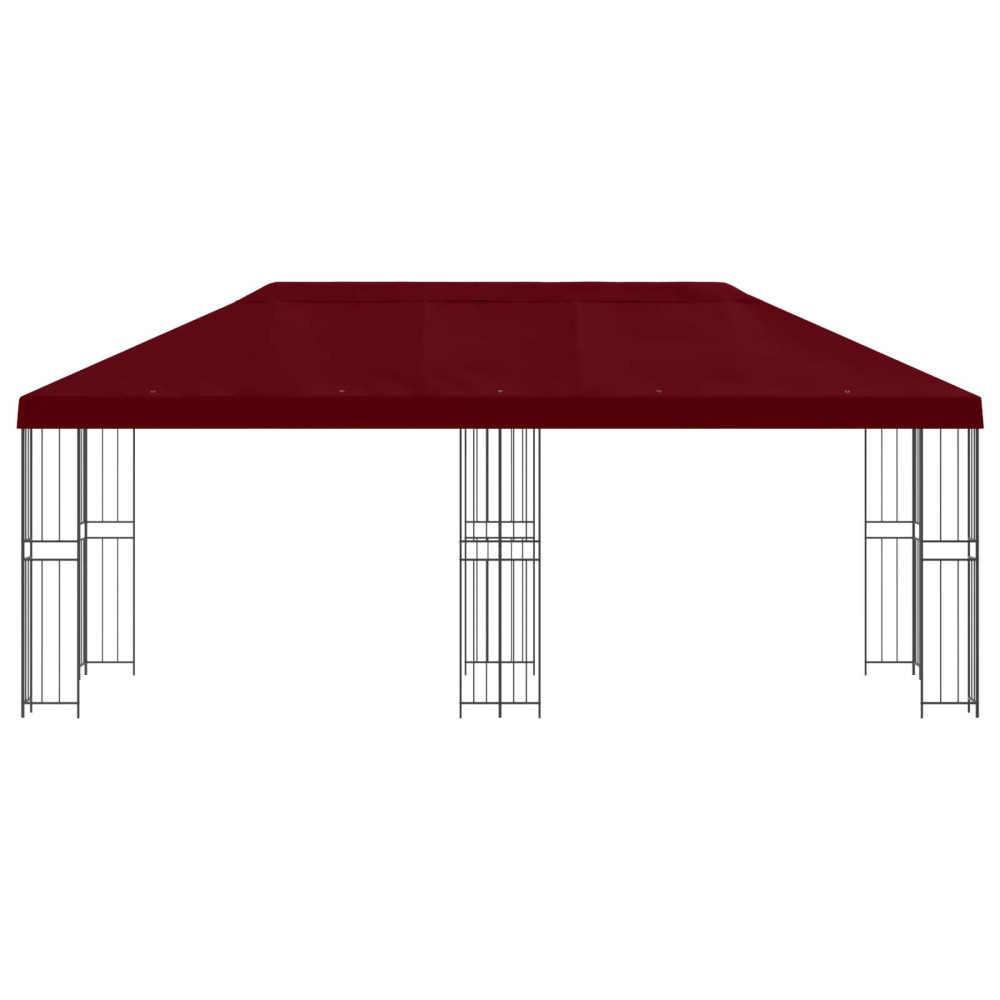 Produktbild för Paviljong med väggar 6 x 3 m Vinröd Polyester och Stål 190