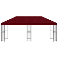 Produktbild för Paviljong med väggar 6 x 3 m Vinröd Polyester och Stål 190