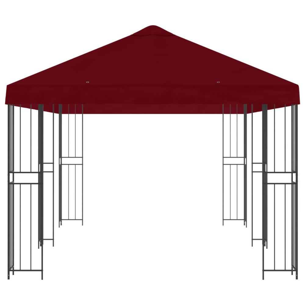 Produktbild för Paviljong med väggar 6 x 3 m Vinröd Polyester och Stål 190