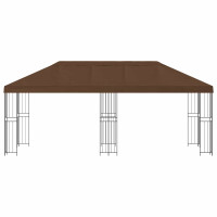 Produktbild för Paviljong med väggar 6 x 3 m Brun Polyester och Stål 190