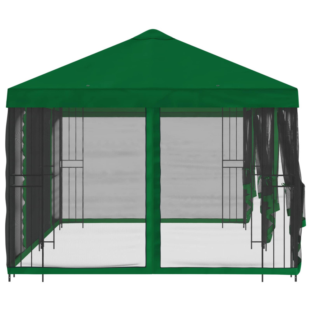 Produktbild för Paviljong med väggar 6 x 3 m Grön Polyester och Stål 190